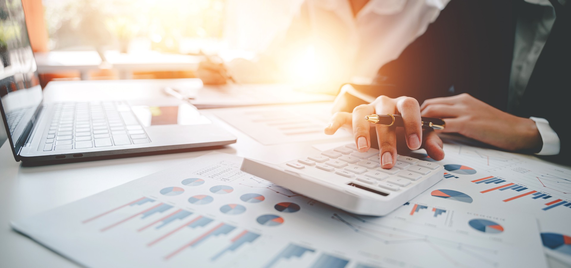 The financiers are calculating personal taxes for their customers."t
